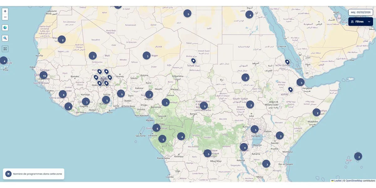 Carte interactive Miradi